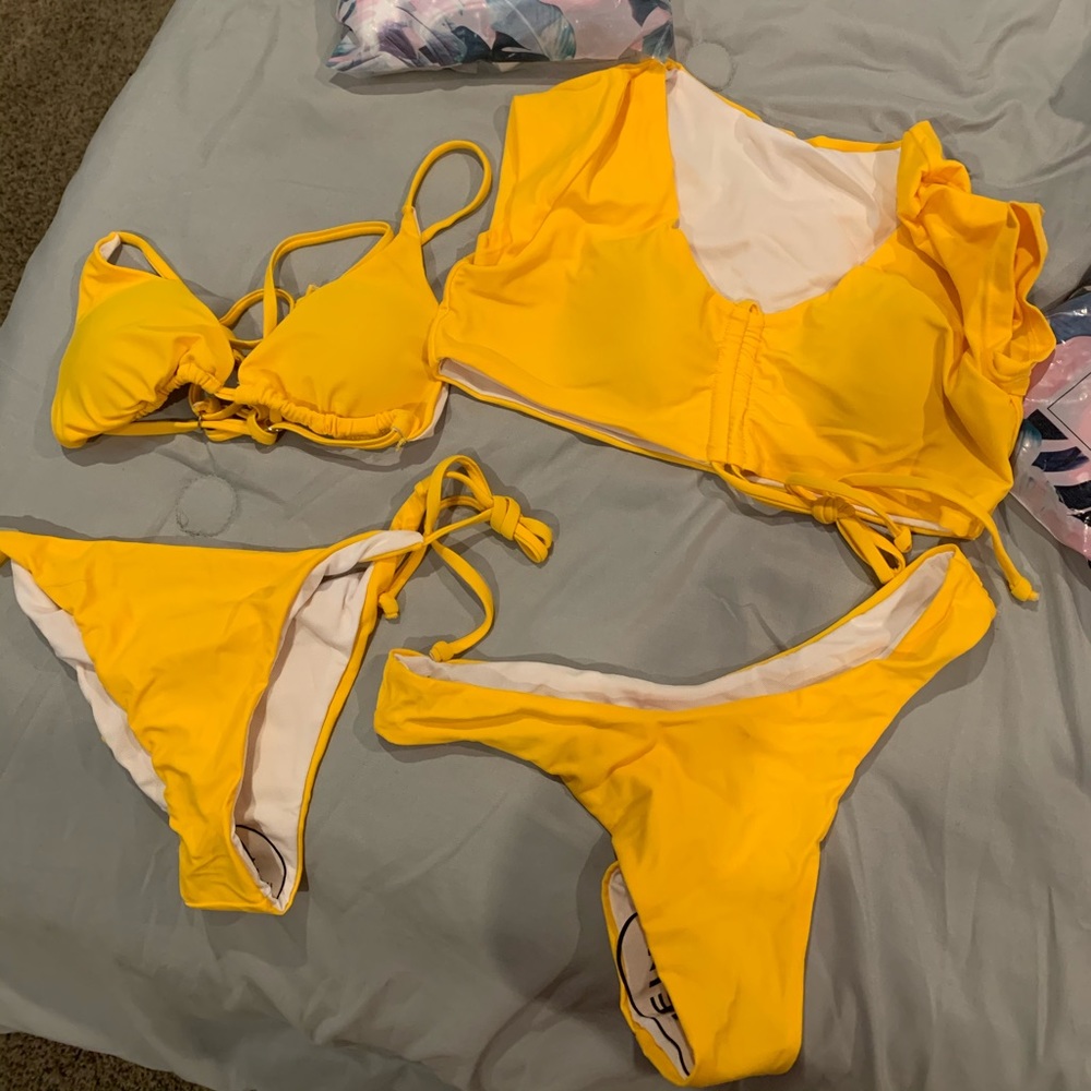 SHEIN assortment of yellow bikinis